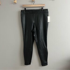 A new day faux leather black leggings sz XL. Soft fleece lined stretchy material